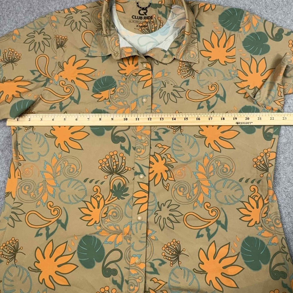 Club Ride Bandara Trailhead Party Shirt Women's Size XL Coriander Brown Paisley - Picture 7 of 13
